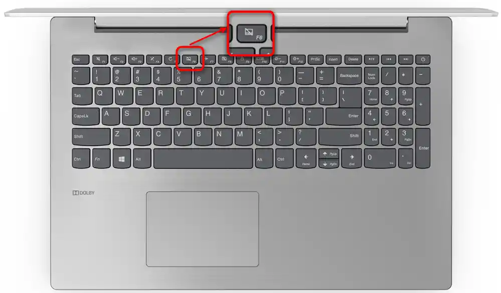 Отключване на тъчпада на офисния лаптоп Lenovo с помощта на гореща клавиша