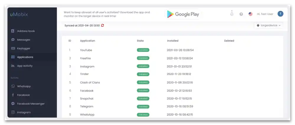 Przegląd usługi online uMobix_92