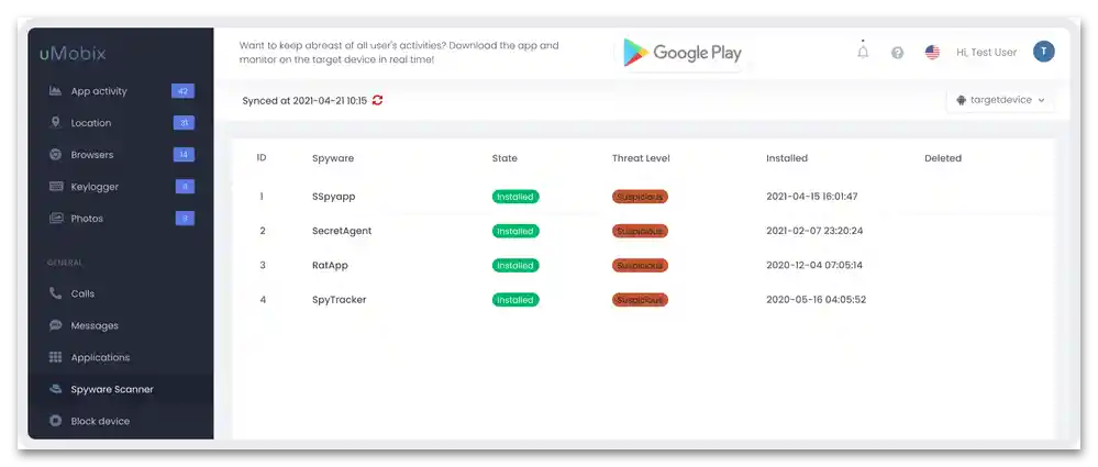 Przegląd usługi online uMobix_100
