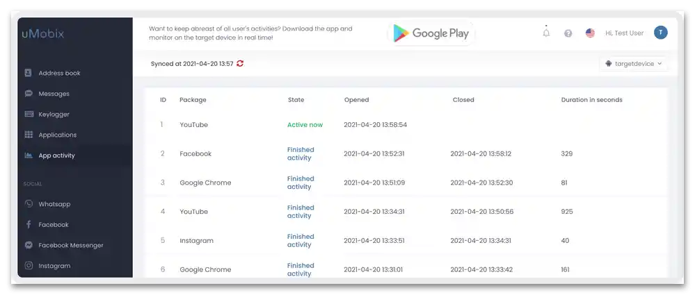 Przegląd usługi online uMobix_94