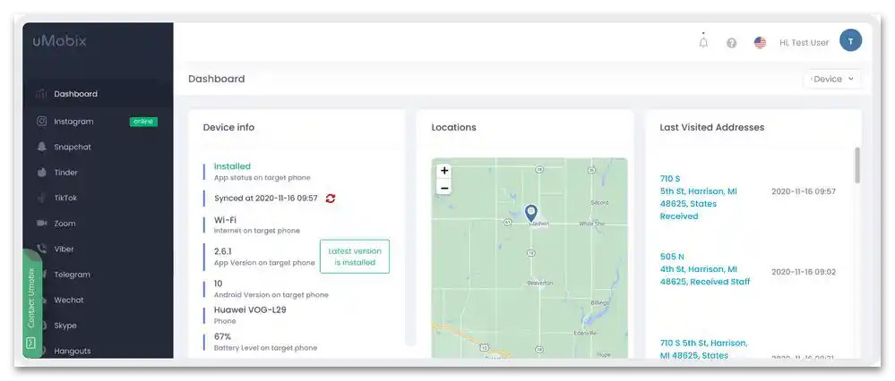 Przegląd usługi online uMobix_10