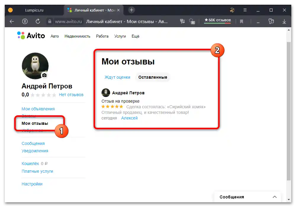 Kako pustiti mnenje o prodajalcu_007 na Avitu