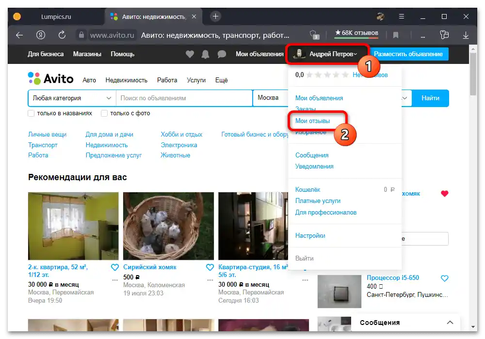 Ako odstrániť recenziu na Avito_001