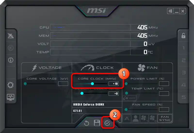 كيفية تسريع بطاقة الرسوميات في MSI Afterburner-5