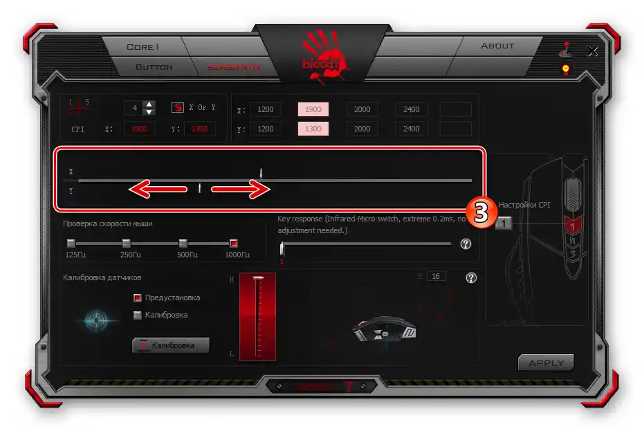اختيار مؤشر CPI الخاص بالفأرة A4Tech Bloody على المحور Y