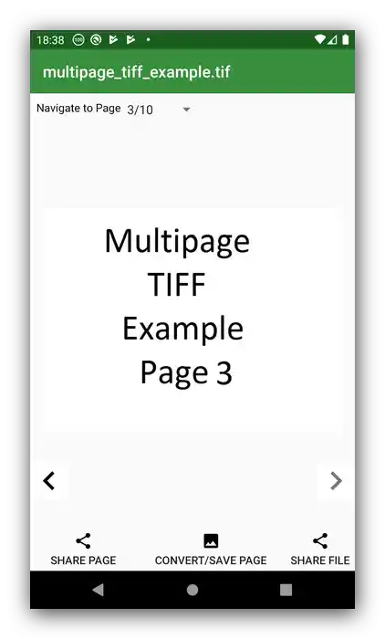 Otvorený dokument v TIFF Manageri na prezeranie TIFF na Androide