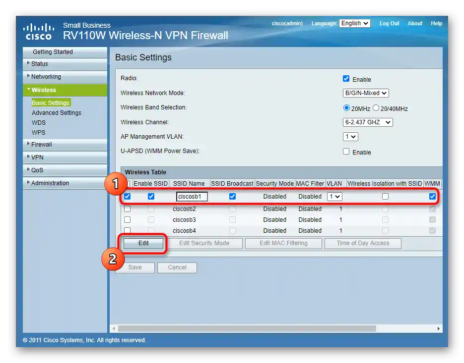 اختيار الشبكة اللاسلكية النشطة عند الإعداد اليدوي لجهاز التوجيه Cisco