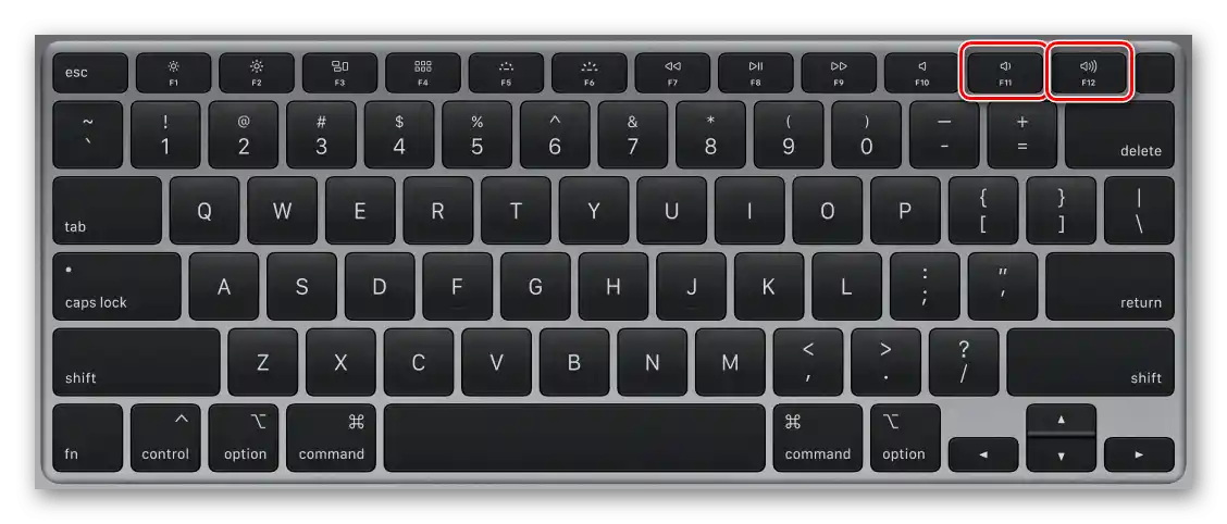Tasteri F11 i F12 za podešavanje jačine zvuka na MacBook tastaturi
