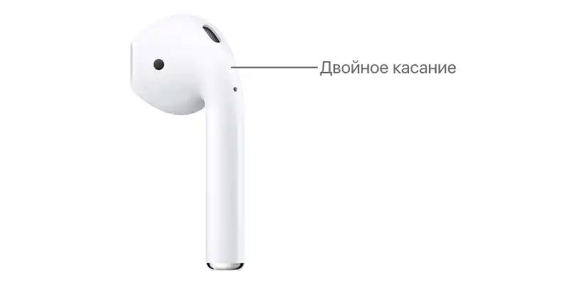 اللمس المزدوج على مستشعر سماعات AirPods من الجيل الأول والثاني