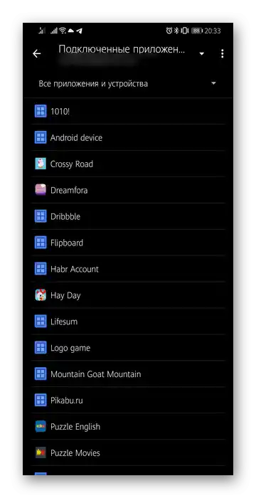 لیست برنامههای متصل به حساب Google در گوشی هوشمند با سیستمعامل Android