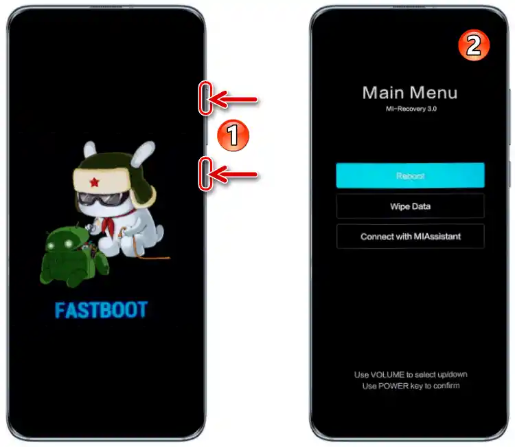 Вихід з режиму FASTBOOT в рекавері за допомогою апаратних кнопок Xiaomi