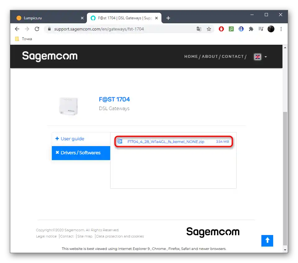 Pobieranie oprogramowania dla routerów Sagemcom f@st z oficjalnej strony