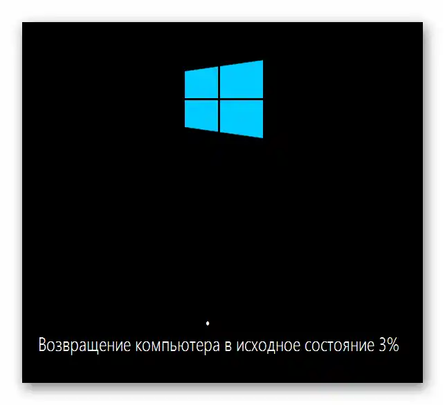 Postopek vračanja sistema v prvotno stanje med ponovno namestitvijo Windows 10