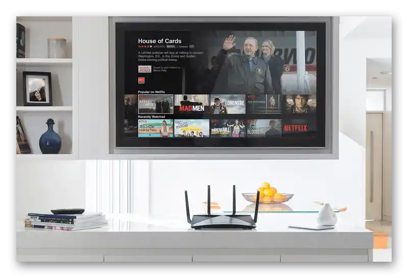Wybór bezprzewodowego typu połączenia routera z telewizorem za pomocą modemu