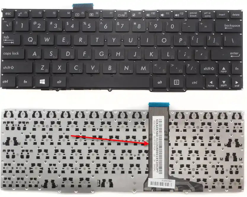 Приклад клавіатури ноутбука зі шлейфом