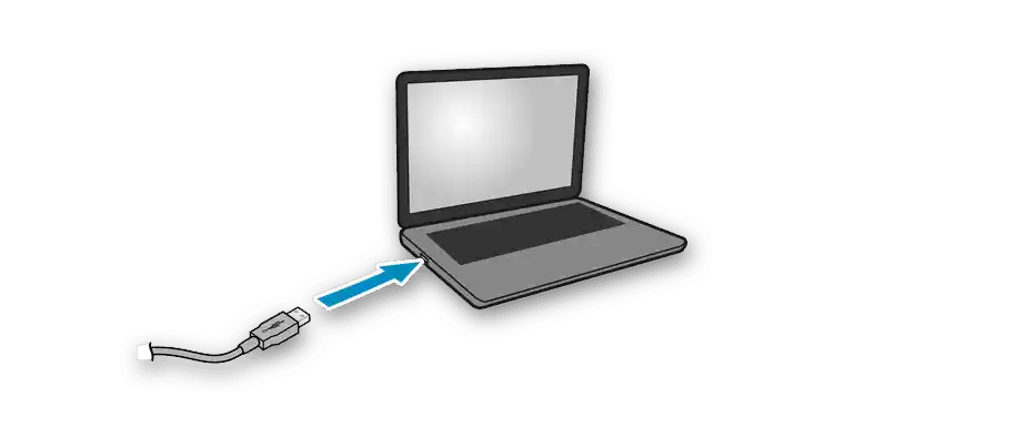 Druga strana kabela za povezivanje HP printera s računalom ili prijenosnikom