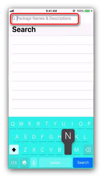 Извършете търсене на твик в Cydia за свързване на PS4 контролер с iPhone стара версия