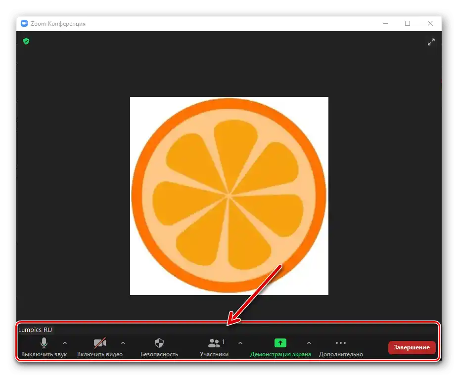 Zoom za Windows alatna traka u prozoru konferencije