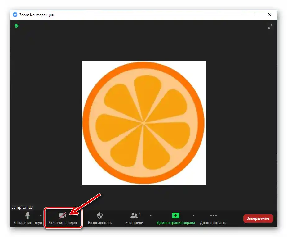 Zoom za Windows gumb Uključi video na alatnoj traci u prozoru konferencije