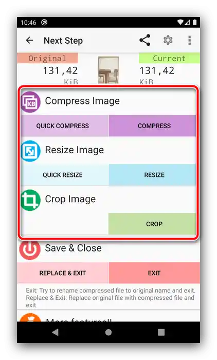 Опции за компресиране на снимки на Android чрез Photo Compress