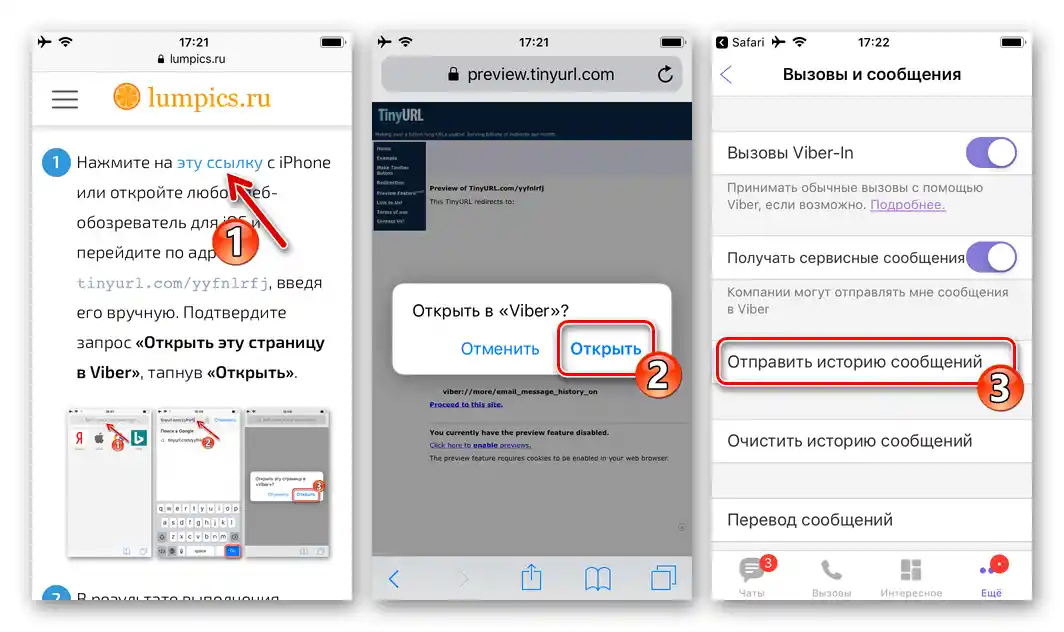 Viber за iPhone - изпращане на архива на всички съобщения от месинджъра по електронна поща