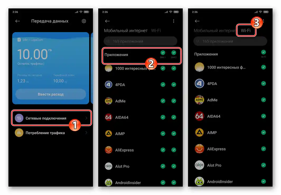 Xiaomi MIUI 12 Прехвърляне на данни - преминаване към Разрешения за използване на интернет от приложения