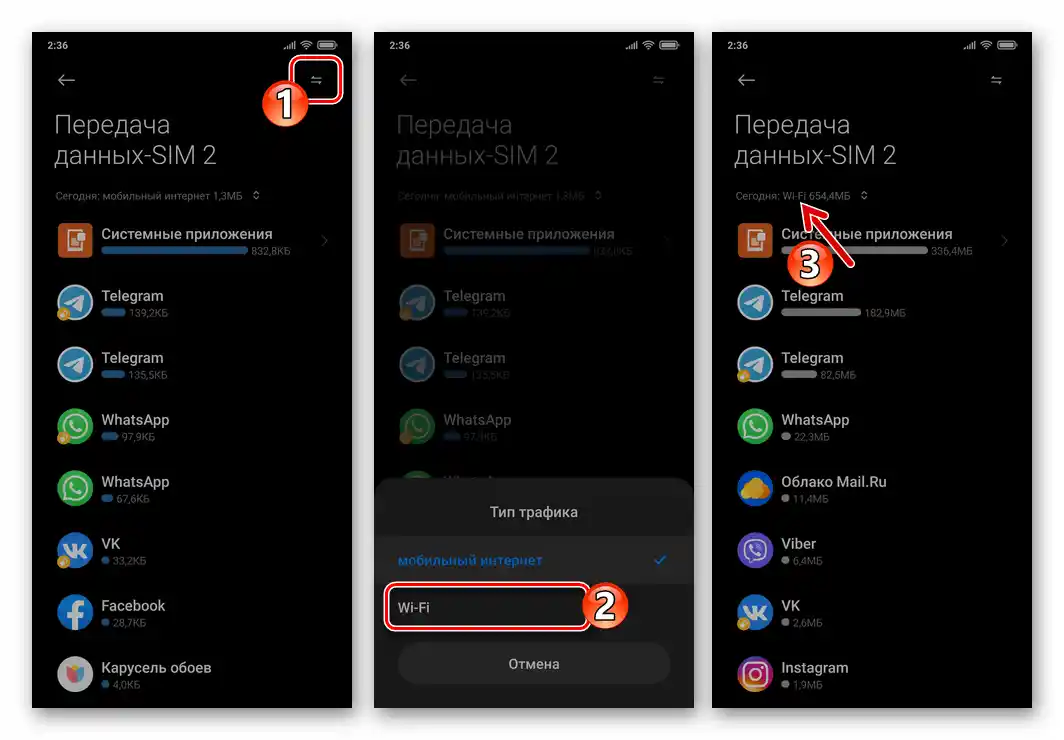 Xiaomi MIUI 12 Средство за предаване на данни - превключване на типовете преглеждан трафик