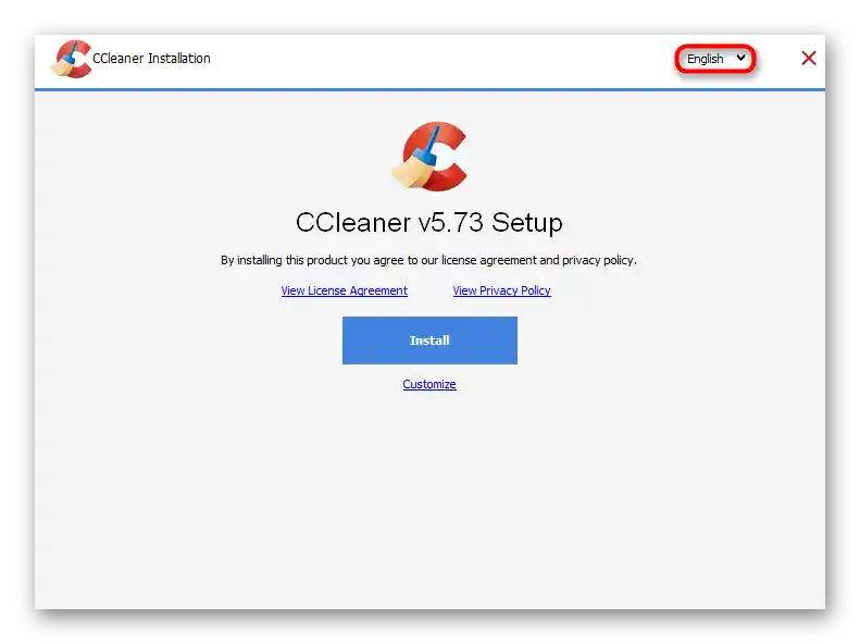 Przejdź do wyboru języka interfejsu CCleaner do instalacji w języku rosyjskim