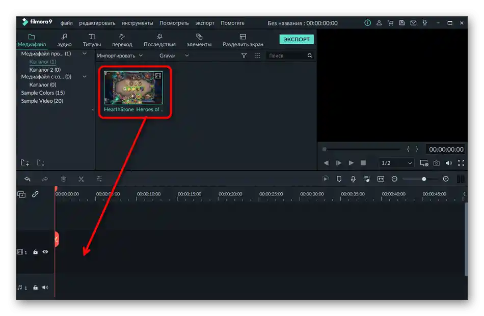 Prenos videa na časovú os na preloženie titulkov v programe Filmora