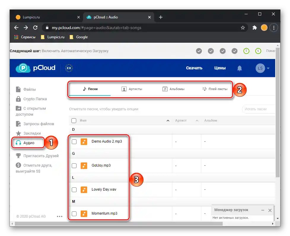 Филтри за работа с файлове в уеб версията на услугата pCloud Drive