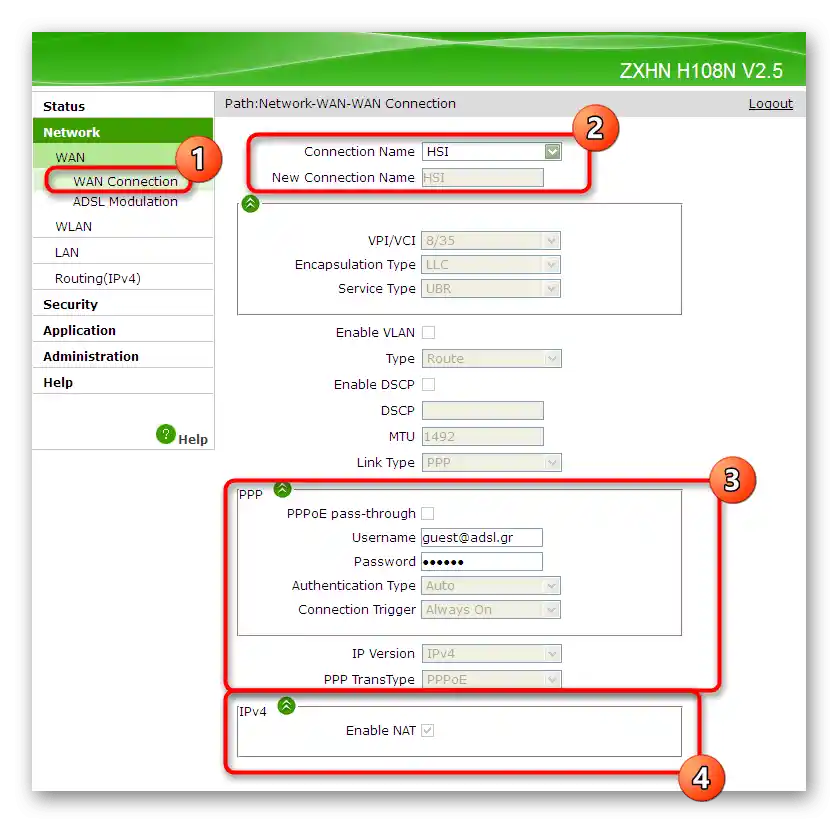 Postavke protokola za primanje mreže od pružatelja putem web sučelja usmjerivača ZTE ZXHN H118N