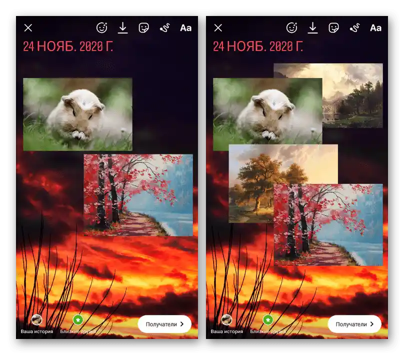 Uspešno dodavanje slike pomoću stikera u aplikaciji Instagram