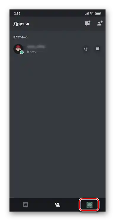 Otwórz menu aplikacji Discord na Androida