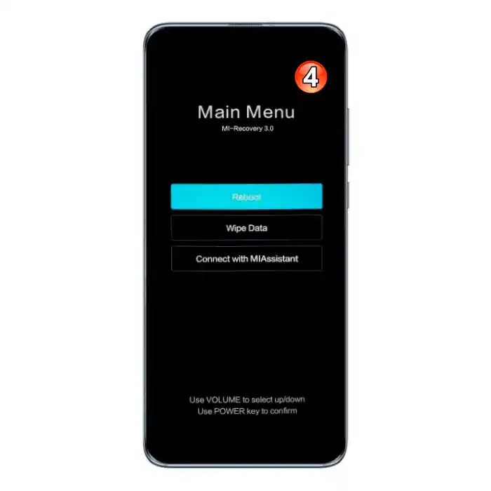 Xiaomi MIUI - smartphone v režimu recovery