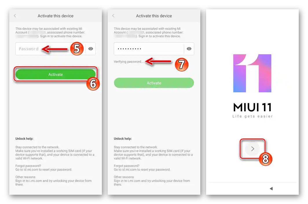 Aktivace smartphonu Xiaomi MIUI po vymazání dat přes Mi Cloud