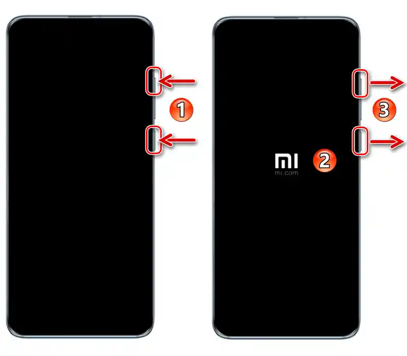 Как да влезете в заводското възстановяване на смартфона Xiaomi MIUI с помощта на хардуерните бутони Vol+ и Power