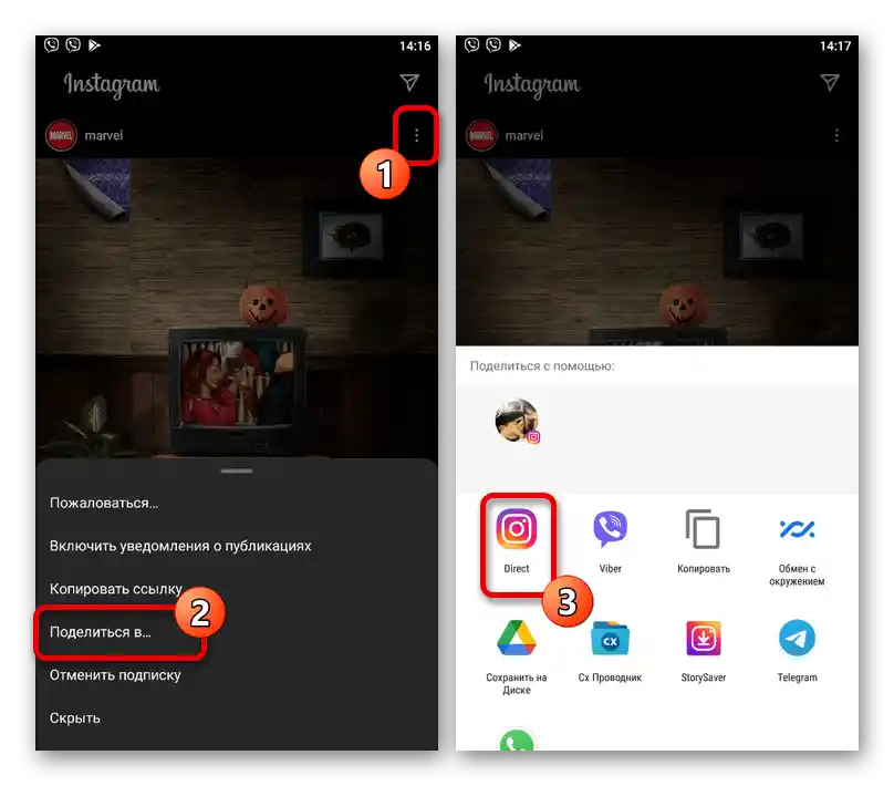Možnost odeslání zveřejněného obrázku do Directu
