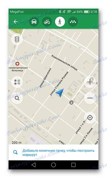 Карта с местоположение в приложението MAPS.ME