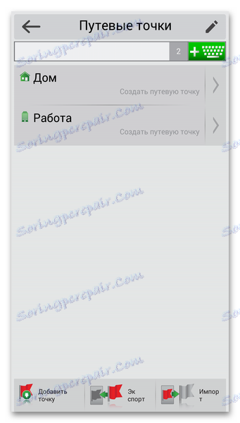 Nameščanje točk NAVITEL