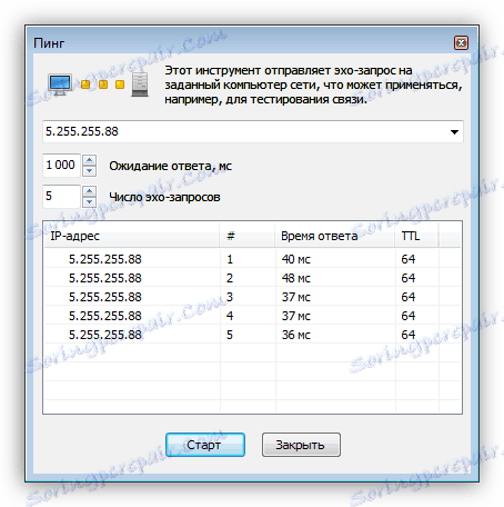 Функція пинга в програмі NetWorx