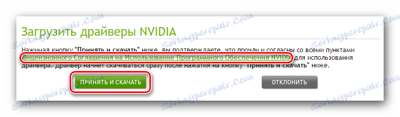 Страница са лиценцним уговором и дугметом за преузимање