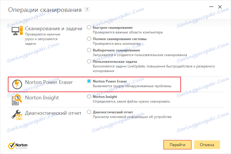 Norton Power Eraser v aplikaci Norton Internet Security