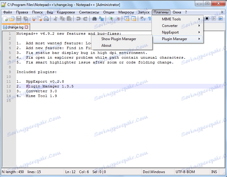Vtičniki v programu Notepad ++