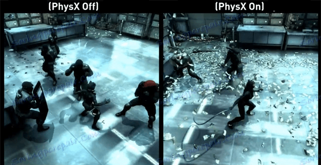 gra z włączoną i wyłączoną technologią NVIDIA PhysX 3