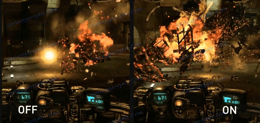 gra z włączoną i wyłączoną technologią NVIDIA PhysX 1