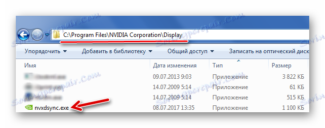 Adresár umiestnenia NVXDSYNC.EXE