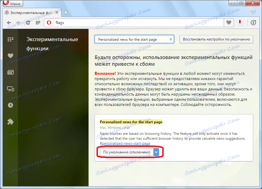 Prispôsobené správy pre úvodnú stránku v prehliadači Opera
