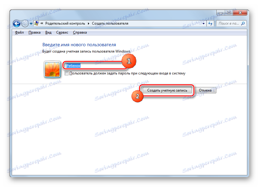 Okno pre vytvorenie nového účtu v systéme Windows 7