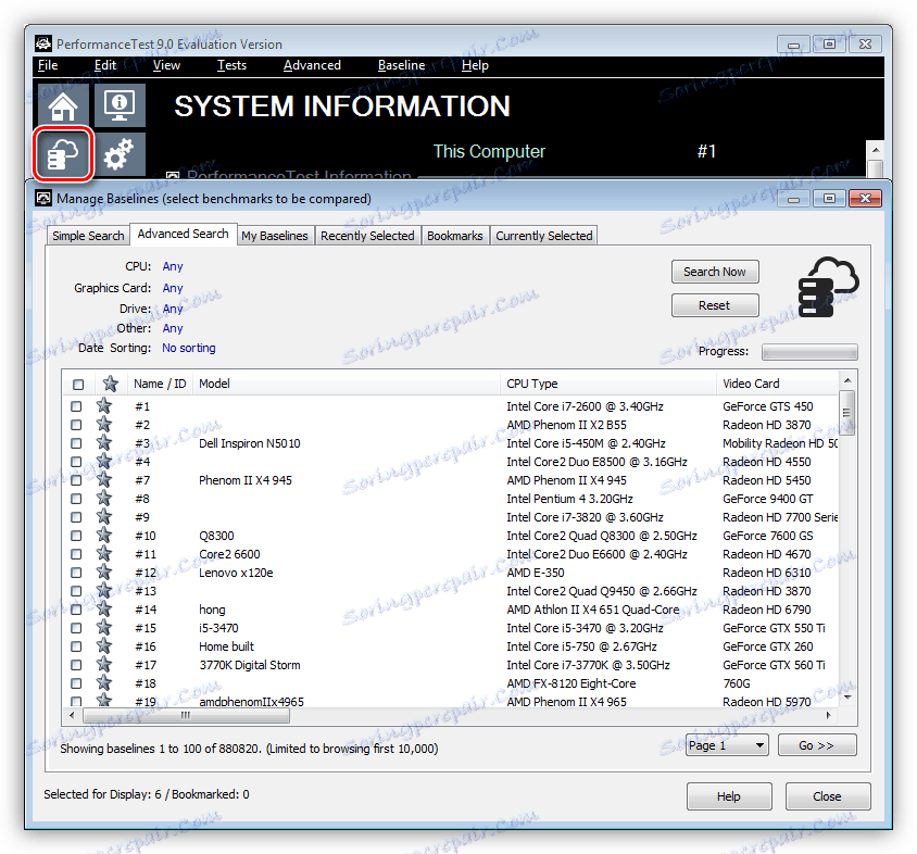 دسترسی به پایگاه داده از نتایج ذخیره شده در برنامه آزمون عملکرد Passmark