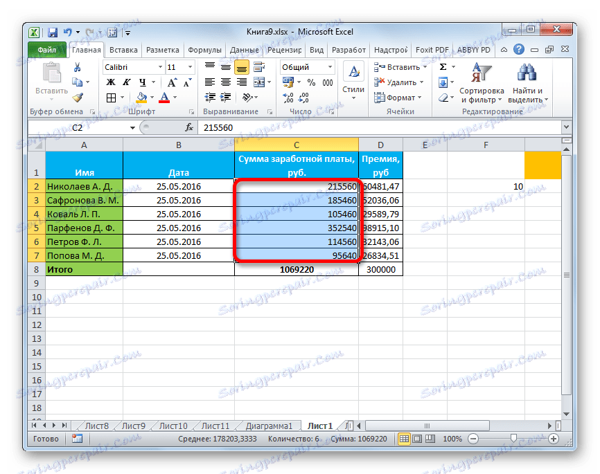 Násobenie sa vykonáva v programe Microsoft Excel
